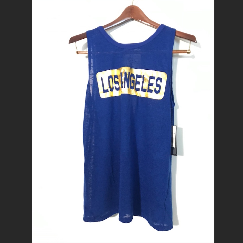 Rampage blue knit open back top size large